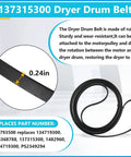 137315300 dryer drum belt from Electrolux Dryer Repair Kit with dimensions and part numbers shown for easy installation.