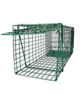 Foldable Humane Live Animal Cage Trap Kit 26 Inch No Kill Catch And Release Two Door for rabbits, cats, squirrels, green steel mesh