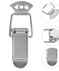 Nickel Plated Iron Spring Duckbill Latch Set Four Pack For Toolboxes And Equipment Cases Cabinet Drawer Locks Quick Secure Locking Hardware For Doors And Storage Projects in close-up