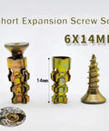 6x14mm Short Expansion Screw Set For Cabinet Hinge Repair And Stripped Thread Restoration, Door Hinge Hole Repair Kit