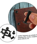 Premium Binding Screws And Countersunk Cap Nuts Designed For Hassle Free Install On Scrapbooks Photo Albums Files Craft Journals. Black screws for secure clamping.