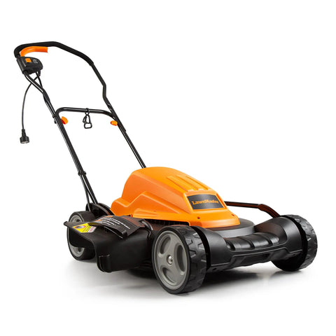 Electric Lawn Mower With 12 Amp Motor 19 Inch Deck 2 In 1 Mulch Or Side Discharge Six Cutting Heights From One And A Half To Four Inches