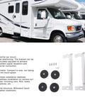 Graphic showing components of Versatile Mini Satellite Car Mount Kit With Magnetic Base, displayed with RV in background.