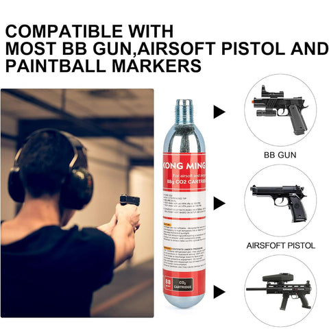 Top Shelf 88 Gram CO2 Cartridges For Paintball Guns Pellet Guns BB Guns And Airsoft With M16 x 1.5 Threaded Fitting Delivers