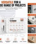 Slick Metric Nylon Washer Assortment Kit White Flat Discs M2 Through M12 1100 pieces in packaging for DIY repairs, electronics fixes.