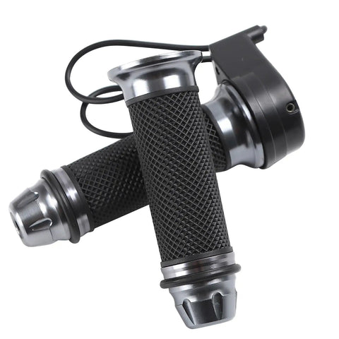 22mm Electric Bike Throttle Grip For E-Bikes And Scooters, No Speed Control, ABS And Metal Construction, Universal Fit On 0.87 Inch Handlebars, Titanium Color