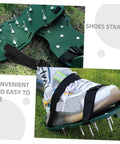 16-Piece Lawn Aerator Shoes Straps For Easy Soil Aeration, spike sandals for lawn care with secure nylon straps on sneakers