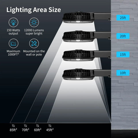 2 Pack 150W LED Barn Light Dusk To Dawn Outdoor Security Flood Light With Photocell Sensor 12,000 Lumens IP65 Waterproof 5000K Daylight Bright As Day Replacement For 900W MH HPS Barn Garage Yard