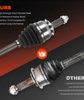 Top Shelf Front CV Axle Shaft Assembly Set Compatible With Subaru Forester Years 2014 To 2018 comparison of high-strength and low-quality components.
