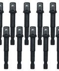 Impact Socket Adapter Set Quarter Inch To Three Eighths Inch Square Drive Built For Impact Driver DIY Automotive Projects 65mm Length 10 Pack