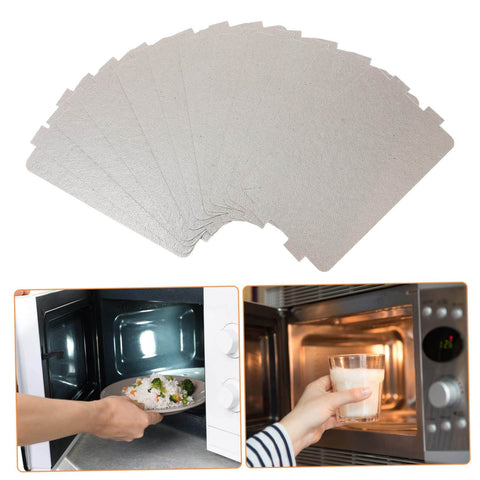 12 Pack Mica Sheets for Microwave Oven Heat Resistant Insulation, Fire Retardant Waveguide Covers shown in DIY kitchen use