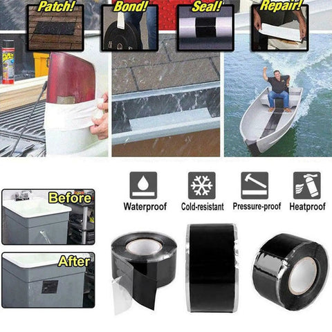 Self Adhering Silicone Tape For Pipes And Hoses Waterproof Leak Stop Insulating Grip Tape 1 Inch By 5 Feet Easy Stretch And Seal No Mess Ultra Strong Hold For Cars Boats And Ship Hoses