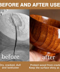 Before and after using Premium Linseed Oil And Beeswax Wood Finish Sets Fast For A Killer Protective Seal on wood bowls.