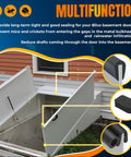 Bilco basement door weatherstrip kit; includes 4 cap seal pads, 1 bulb trim gasket, 1 U-shaped gasket.