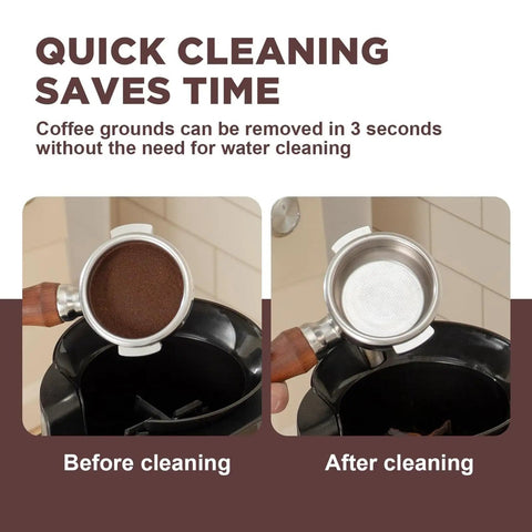 Premium Handle Sensor For Coffee Knock Box Featuring Intelligent Anti Touch Shield And Lightning Fast Single Tap Empty before and after cleaning espresso portafilter.
