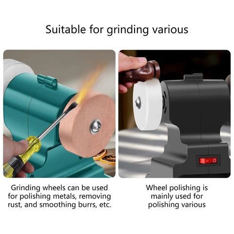 Ultimate 18v Cordless Grinder With Dual Wheels For Sanding Polishing And Deburring, showcasing grinding wheels in action.