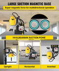Powerful 750W Magnetic Drill Press With Strong 8500N Magnet Force. Large suction magnetic base for multi-directional operation.