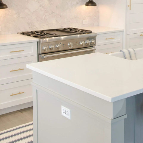 Kitchen with 10 Pack 4.6A USB Outlet High Speed Charger With Tamper Resistant Receptacle on island