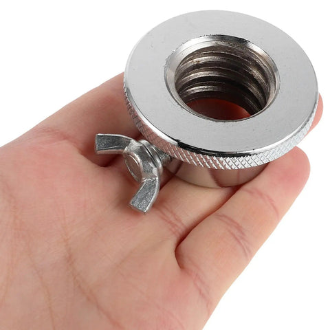 Hand holding steel part of Two Pack Steel Barbell Collars And Dumbbell Clamps With Anti Slip Screw Locks, Easy Tightening For Weightlifting