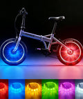 Rechargeable Bike Wheel Lights With Nine Colors And Twenty One Lighting Modes LED Bicycle Tire Lights on folding bike