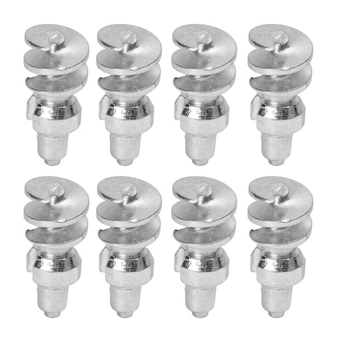 Heavy Duty Double Head Tire Studs 50 Pc Pack Tungsten Steel Anti Skid Screws for Trucks Forklifts close-up view of eight ice grip screws