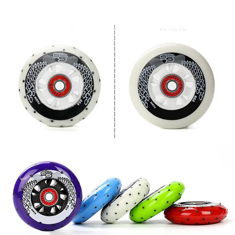 4 Pack Inline Skate Wheels 85A 72mm 76mm 80mm For Indoor And Outdoor Use With ABEC 9 Bearings And Tools Included Durable Polyurethane