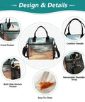 Insulated Lunch Bag for Outdoor Adventures With Desert Landscape Clouds Design Reusable Cooler Tote With Adjustable Shoulder Strap
