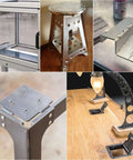 Collage of DIY projects using 12x12 Inch Aluminum Sheet 1/16 Inch Thick 5052 H32 Plate with double protective film, showcasing metal crafting.