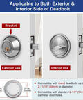 MOSECYOU deadbolt shield lockout device, silver metal; exterior/interior views show keyhole and thumb-turn protection.