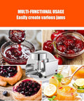 Premium 220 Stainless Steel Commercial Electric Food Strainer And Press Machine For Puree, Sauce, And Juice Making in use for jam.