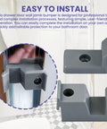 Heavy Duty Shower Door Bumpers And Sliding Glass Door Guides, Tough As Nails Anti Collision Stoppers shown installed on a shower door.