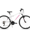 26 Inch Mountain Bike For Women And Men With 18 Speed Steel Frame And Suspension Fork V Brakes All Terrain MTB Bicycle For Trail Riding White