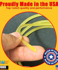 Close-up of hand holding a yellow component from Stic-Tite Aluminum Radiator Repair Tool For Leaks And Damage