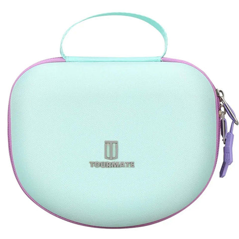 Ultimate Hard Shell Case For Riwbox CT7 And Iclever HS01 Kids Wireless Headphones Ballpark Shockproof Storage Bag in mint green.