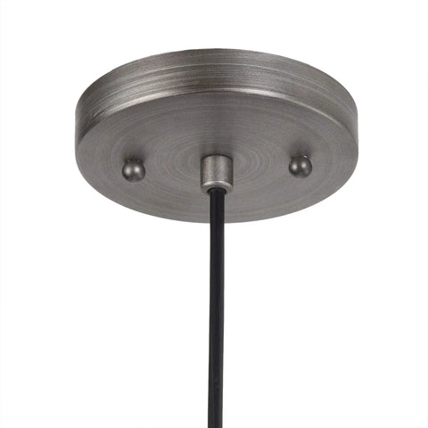 Mounting base of Geometric Silver Brushed Mini Pendant Light for Kitchen Island and Hallway, Rustic Industrial Cage Fixture