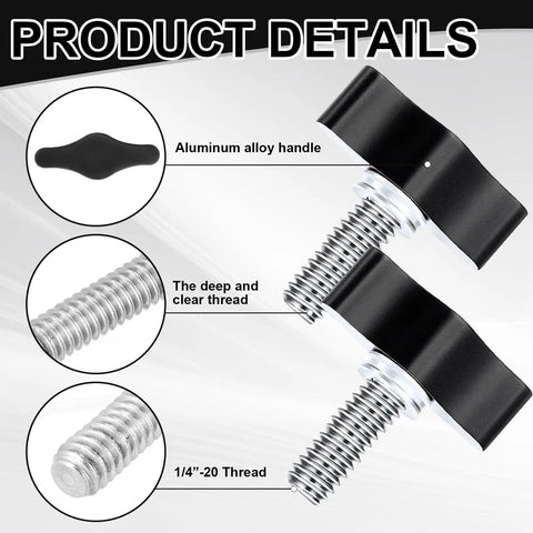 Top Shelf Stainless Steel Thumb Screws With Wings Knobs For Shop Projects 16 Pack showing aluminum handle and clear thread details.