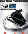 10mm Ball Stud Mounting Bracket For Gas Struts Lift Supports Used On Windows Trunks Cabinets Campers Trailers Tool Boxes And More, L Type Bracket Kit With Four Mounts And Twenty Screws Fits 10mm Ball Head Heavy Duty Silver black steel L-type gas strut mounting bracket with ball stud