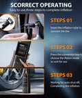 Steps to use Beefy Portable Tire Inflator Air Compressor With 180 PSI, Dual Digital Gauge, Fast 32 L Per Min Inflation, Auto Shutoff