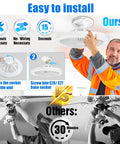 Installing Socket Fan Light With Remote 10 Inch Ceiling Fan With Lights 2000 Lumens Dimmable LED Bulb Three Color Temperatures 3000K To 6500K No Fuss Install E26 Base For Bedroom Living Room Kitchen Garage in easy steps.
