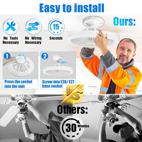 Installing Socket Fan Light With Remote 10 Inch Ceiling Fan With Lights 2000 Lumens Dimmable LED Bulb Three Color Temperatures 3000K To 6500K No Fuss Install E26 Base For Bedroom Living Room Kitchen Garage in easy steps.