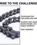 41 Gauge Roller Chain For Electric Gate Openers 20 Ft Gate Chain With Two Connecting Links Replacement Extension For Automatic Sliding Gate Opener And More, alloy steel construction, close-up view