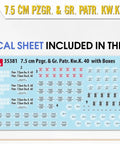 Decal sheet for 1:35 Scale Pzgr And KwK 40 Shells And Ammo Boxes Plastic Model Kit Not A Toy