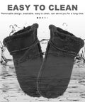 Two Pairs Black Fuzzy Clog Liners Warm Removable Insoles For Indoor Outdoor Wear Size 37 38 Replacement Fur Insert.