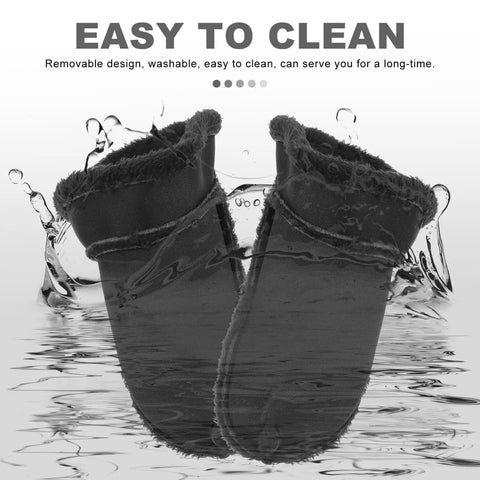 Two Pairs Black Fuzzy Clog Liners Warm Removable Insoles For Indoor Outdoor Wear Size 37 38 Replacement Fur Insert.
