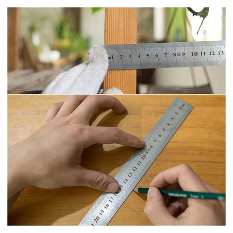 Digital Caliper, Aluminum Alloy Square Ruler 90 Degree Measuring Tool Gauge being used on wood for precise measurements.