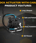 Rear Cargo Door Latch Lock Actuator With Cable for 2014 to 2018 RAM ProMaster 1500 2500 3500, showing easy installation features.