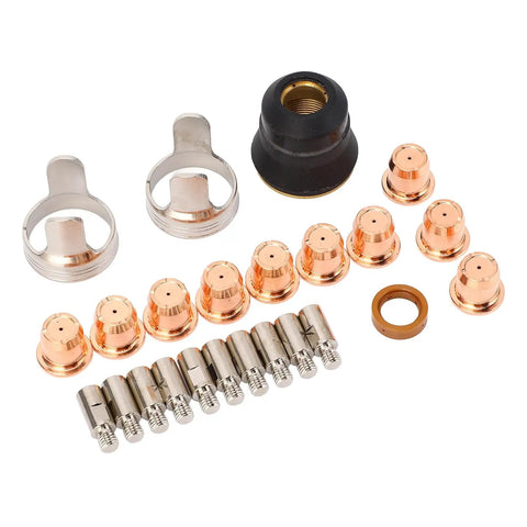 Senecesli 24 Piece Plasma Cutting Torch Tip Kit With Universal Fit For PT60 PTM60 IPT60 And PT40 Sets with tips and electrodes.