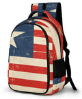 Antique Distressed Star Stripe Flag Printed Unisex Backpack With Large Capacity Durable Polyester Build.