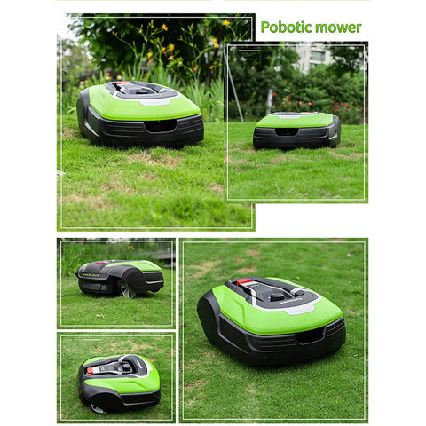 Smart Robotic Lawn Mower With Auto Charging, Ultra Quiet Motor, App Control, Adjustable Mowing Height From 20 mm To 60 mm (0.78 In To 2.36 In), Boundary Wire Included, Slope Handling Up To 35 Percent, Ideal For Backyard Lawns shown on grass with trees in background
