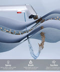Portable Upholstery And Carpet Cleaner With 15KPa Suction And 500W Motor, self-cleaning action on layered blue fabric
